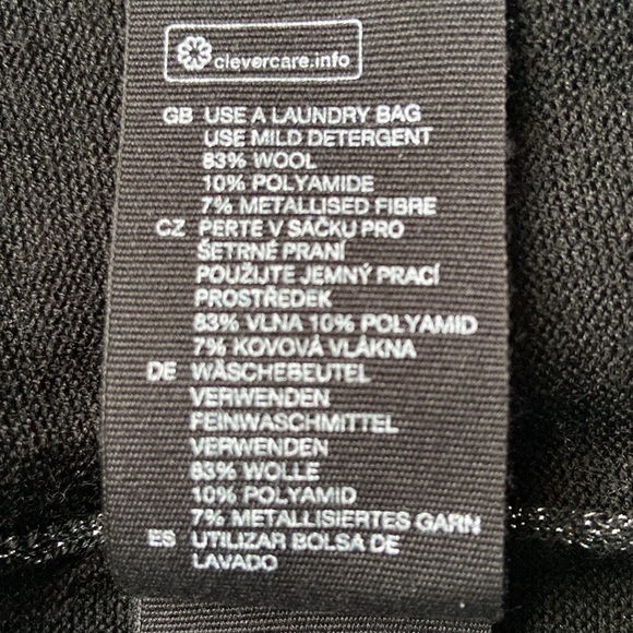 & Other Stories Metallic Knit Crewneck Sweater Black Silver Small - Picture 8 of 17